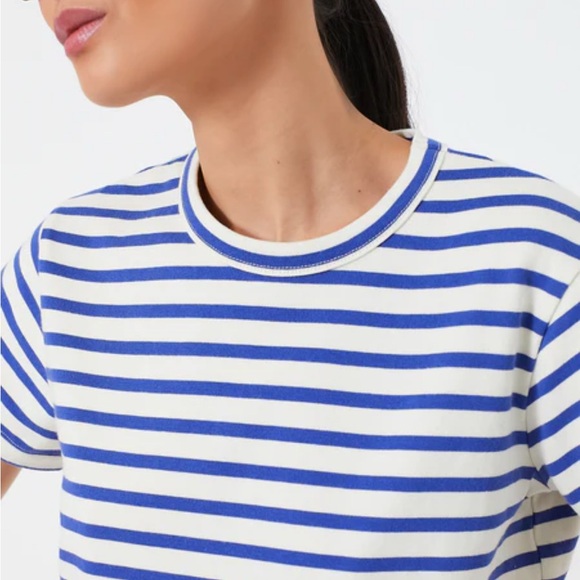 AYR White Tee with Blue and Red Stripes-NWOT - Picture 3 of 9